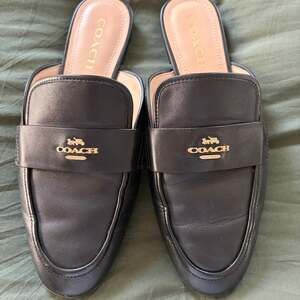 Coach Black Leather Slip-On Loafers